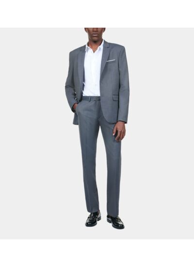 Veste De Costume En Laine Bleue Homme