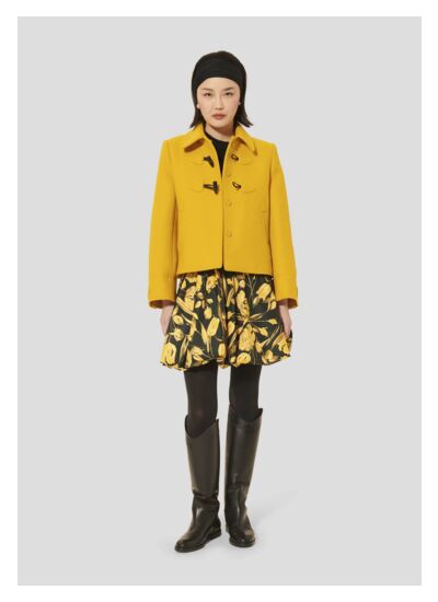 Manteau Manoel-Jaune Citron en Laine Froide