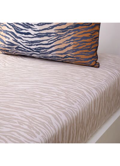 Kenzo - Drap housse en satin beige, K Tora