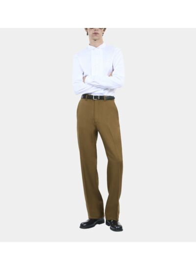 Pantalon En Laine Kaki Homme