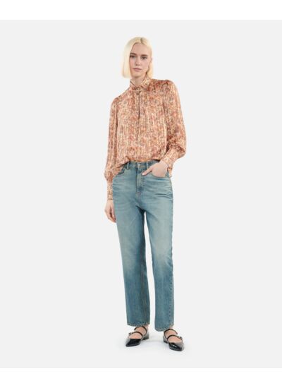 Top En Soie Imprimé Fleuri Femme