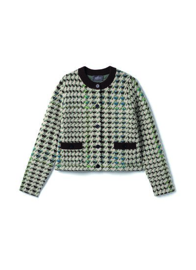 Veste jacquard pied de poule - Femme - AVOINE/CHALET