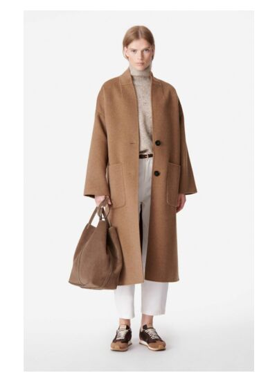 Manteau Bachir En Laine Mélangée