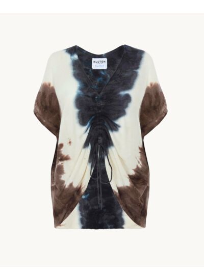 Top Nyso Top Col V Oversize à Coulisse Cachemire, 2 fils
