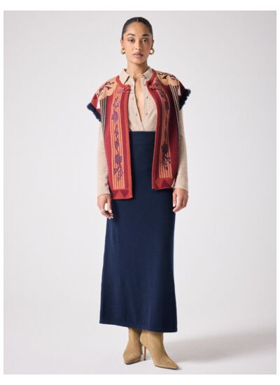 Cardigan en laine Mae et cachemire MARINE/POURPRE