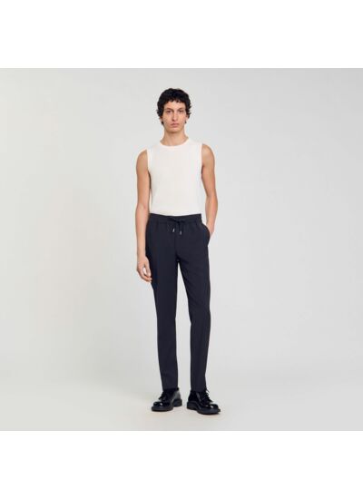 Pantalon droit élastiqué