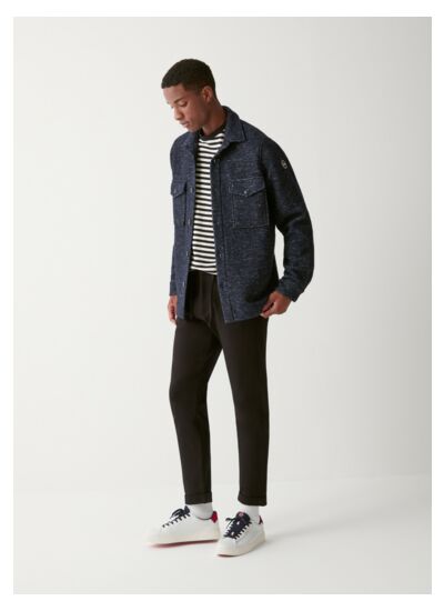 Pantalon avec cordon de serrage et revers