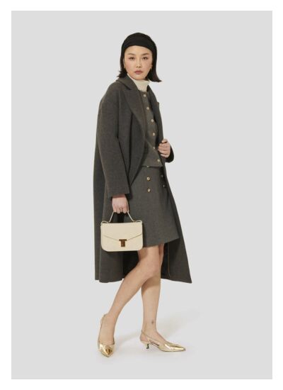 Manteau Milo-Gris Chine en Laine Vierge