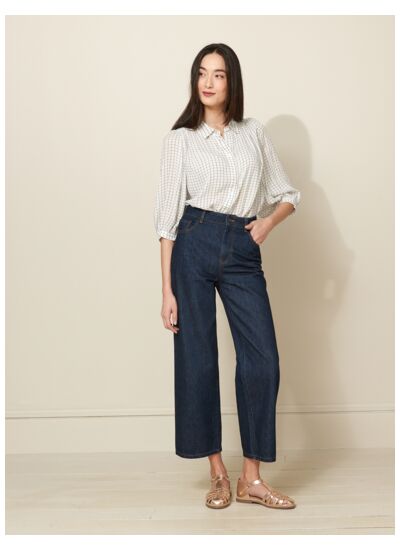 BLOUSE CREPE CARREAU