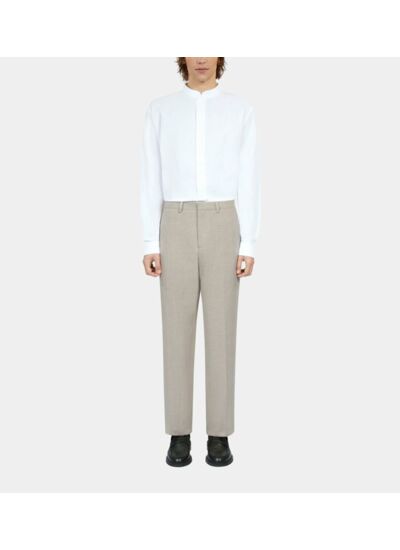 Pantalon De Costume Beige En Lin Homme