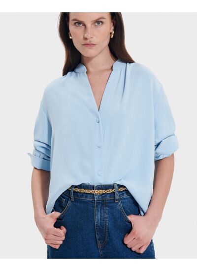 Blouse Tiberina Bleu Ciel en Polyester