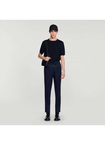 Pantalon droit élastiqué