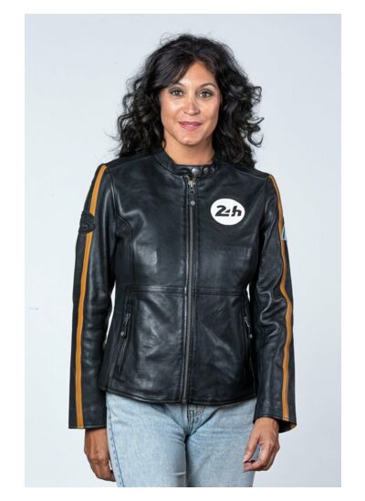 Blouson Cuir 24h Le Mans Femme Malia noir