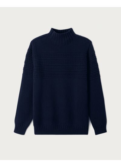 Col montant à même point Guernesey - Homme - MARINE