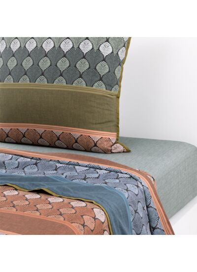 Olivier Desforges - Drap plat en satin de coton lavé multicouleurs, Sarang