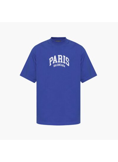 Balenciaga T-Shirt Cities Paris Bleu
