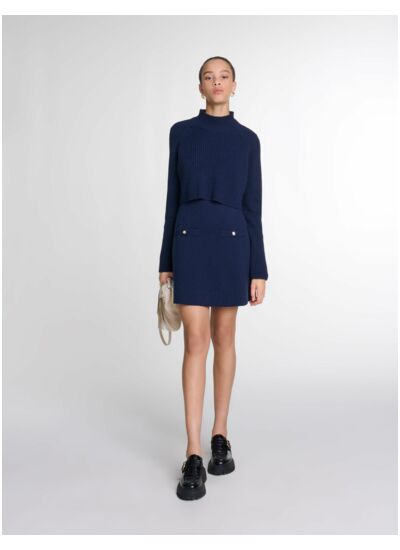 Robe courte 2-en-1 en maille