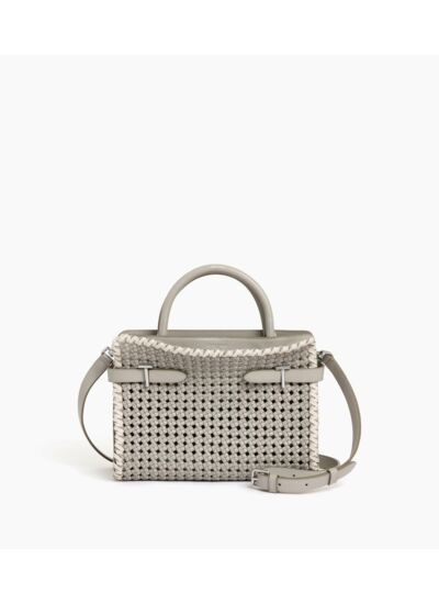 Sac à main moyen modèle Emie en cuir lisse tressé