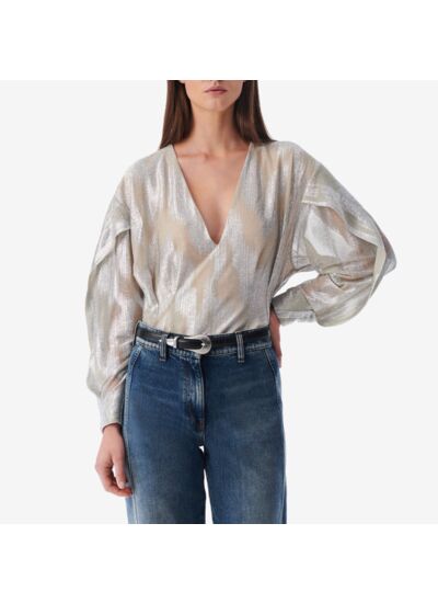 Top Lurex À Manches Plissées Berma