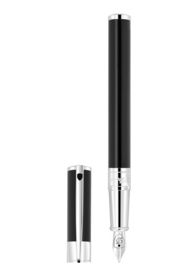Gamme Initial - Stylo Plume initial Noir et Chrome