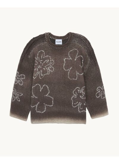 Pull Diane Flower Spray marron