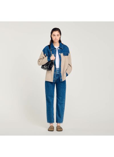 Cardicoat en maille et jean