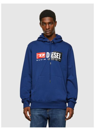 Sweat-shirt à capuche en coton avec logo divisé