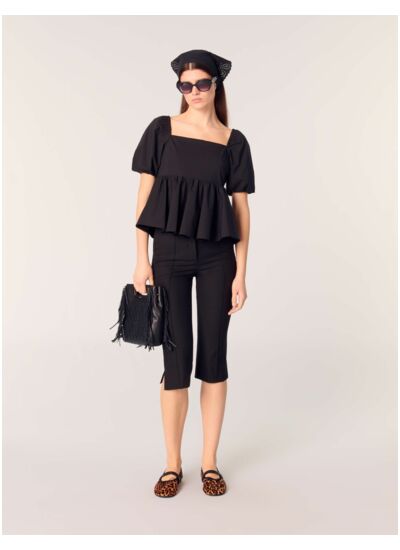 Top en popeline et manches ballons