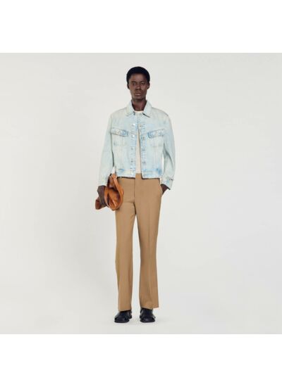 Blouson en denim délavé