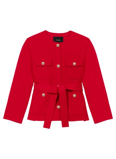 Veste double face ceinturée