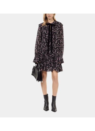 Robe Courte À Volants Imprimé Fleuri Femme