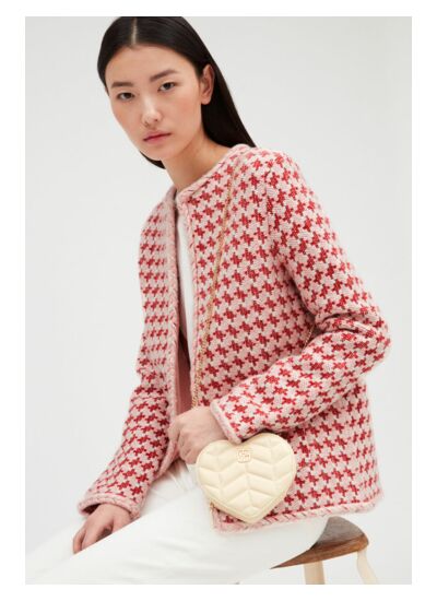 Cardigan maille effet tweed