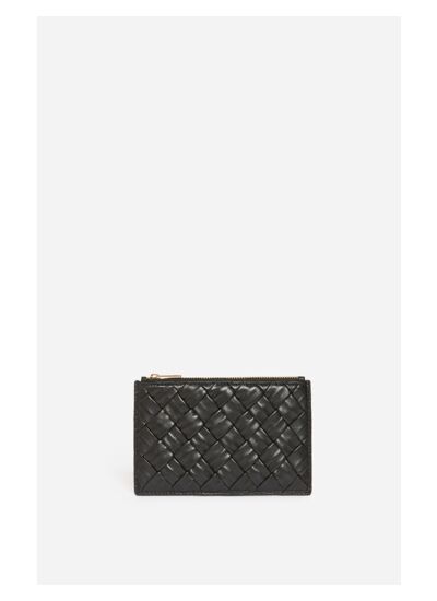 Porte Monnaie En Cuir Tressé Cuir D'agneau Tressé