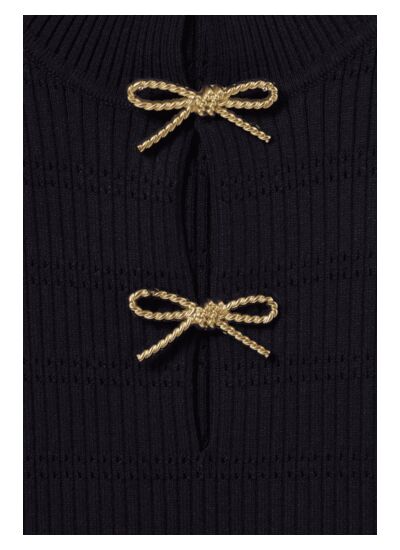 Robe longue maille fine noeuds