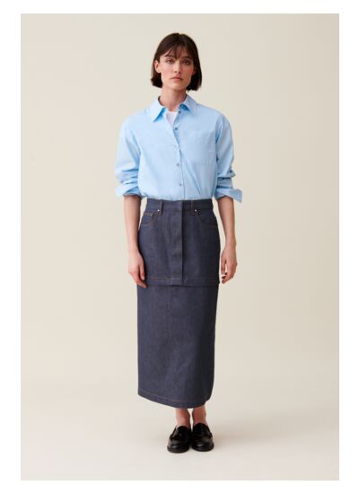 Jupe denim zippée modulable