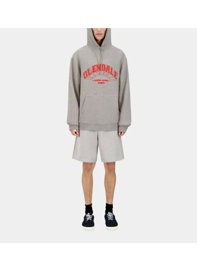 Sweatshirt À Capuche Gris Avec Sérigraphie Glendale Homme