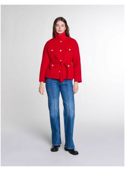 Veste double face ceinturée