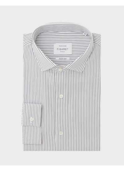 Chemise Ajustée rayée noire