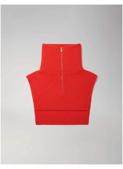 Col zippé en laine et cachemire