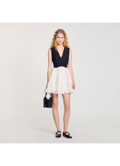 Robe courte bicolore