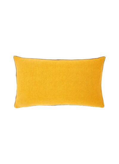 Yves Delorme - Housse de coussin en lin orange, Pigment