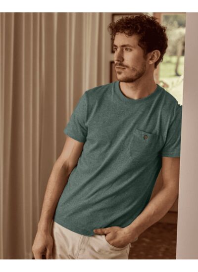 T-shirt vert foncé col rond