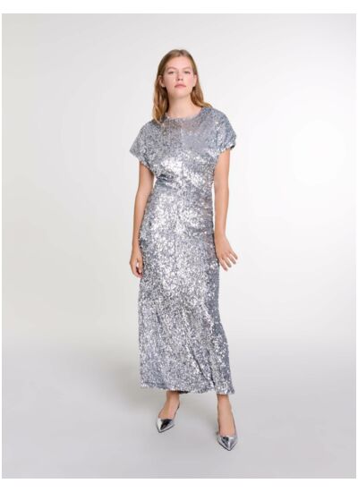 Robe longue en sequins