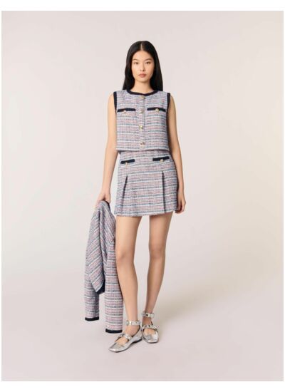 Robe courte 2-en 1 en tweed