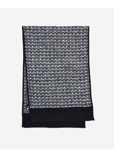 Écharpe À Sequins En Tweed Noir Et Blanc
