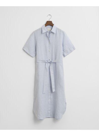 Linen Short Sleeve Shirt Dress