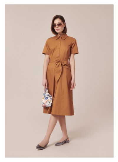 Robe Retronie-Cognac en Coton