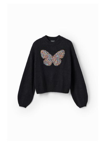 Pull maille épaisse papillon
