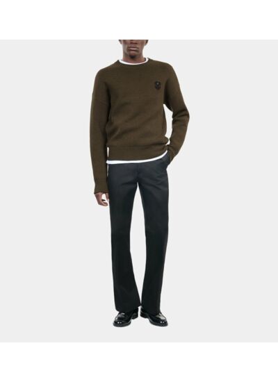 Pull En Laine Kaki Homme