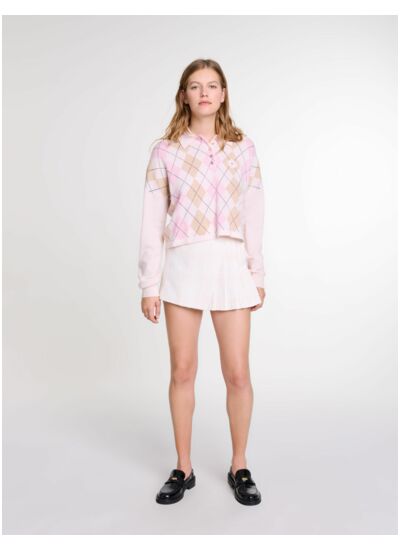 Pull court en laine mélangée